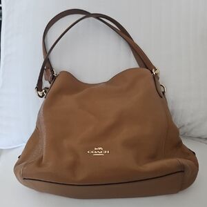 Coach Hallie Shoulder Bag In Saddle Leather